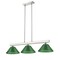 Z-Lite Cobalt Billiard, 3-Light, 14 In.W x 46 In.L x 8 In.H, Brushed Nickel/Green 152BN-ARG - alternate 5